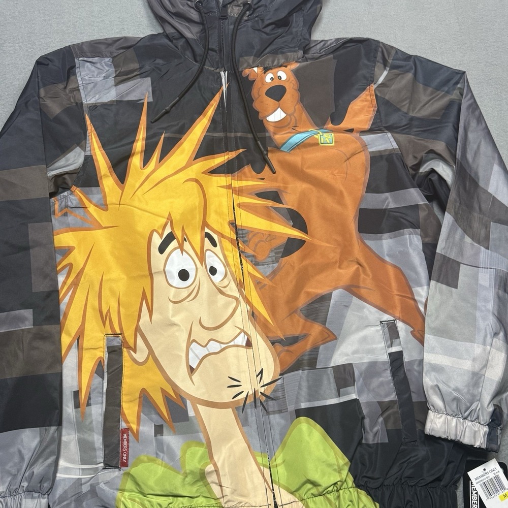 Members Only Jacket Mens M Scooby Doo Shaggy Mystery Machine Windbreaker NEW - Picture 5 of 10
